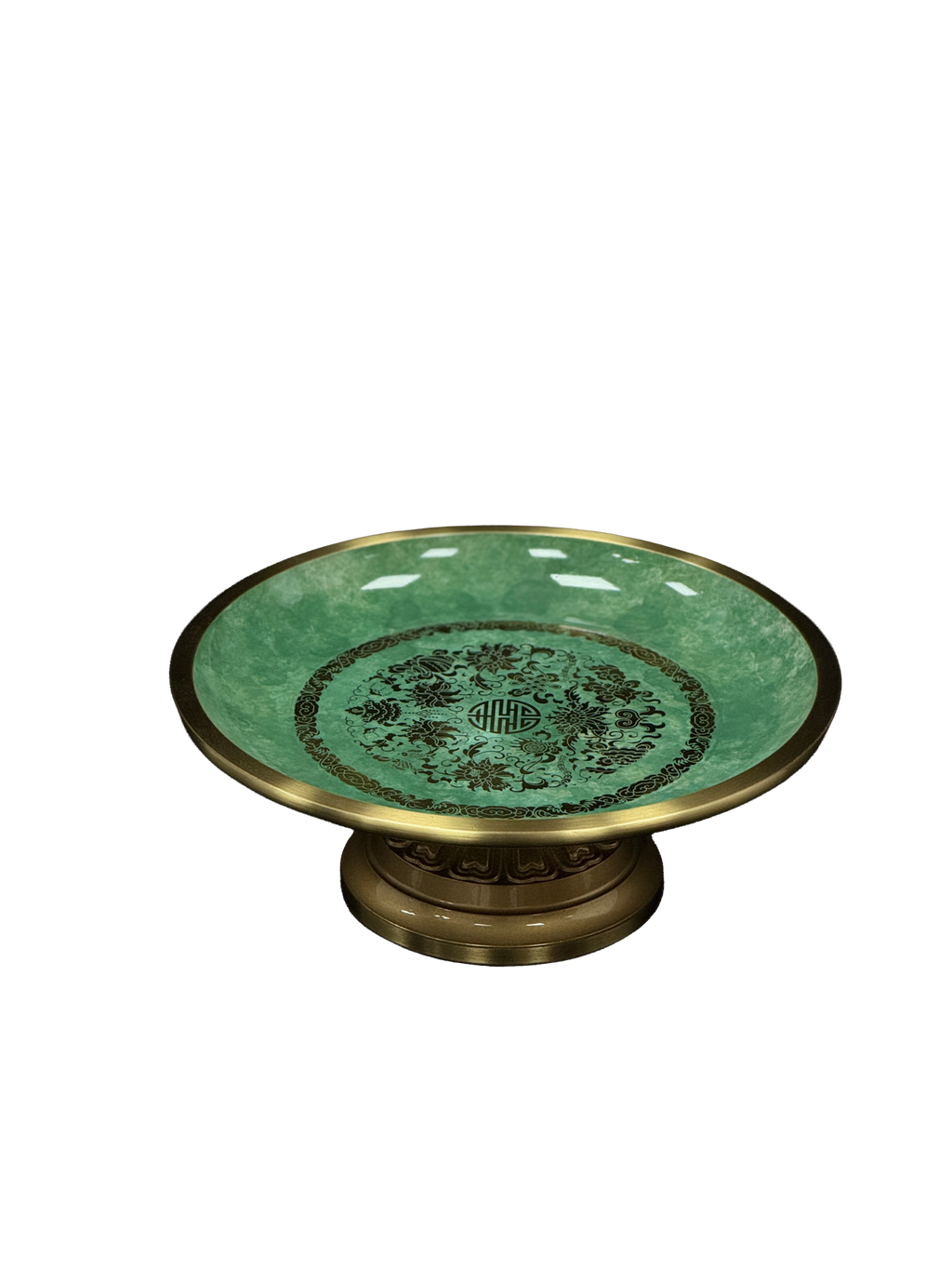 AuraForma Jade Offering Plate – Brass Rim