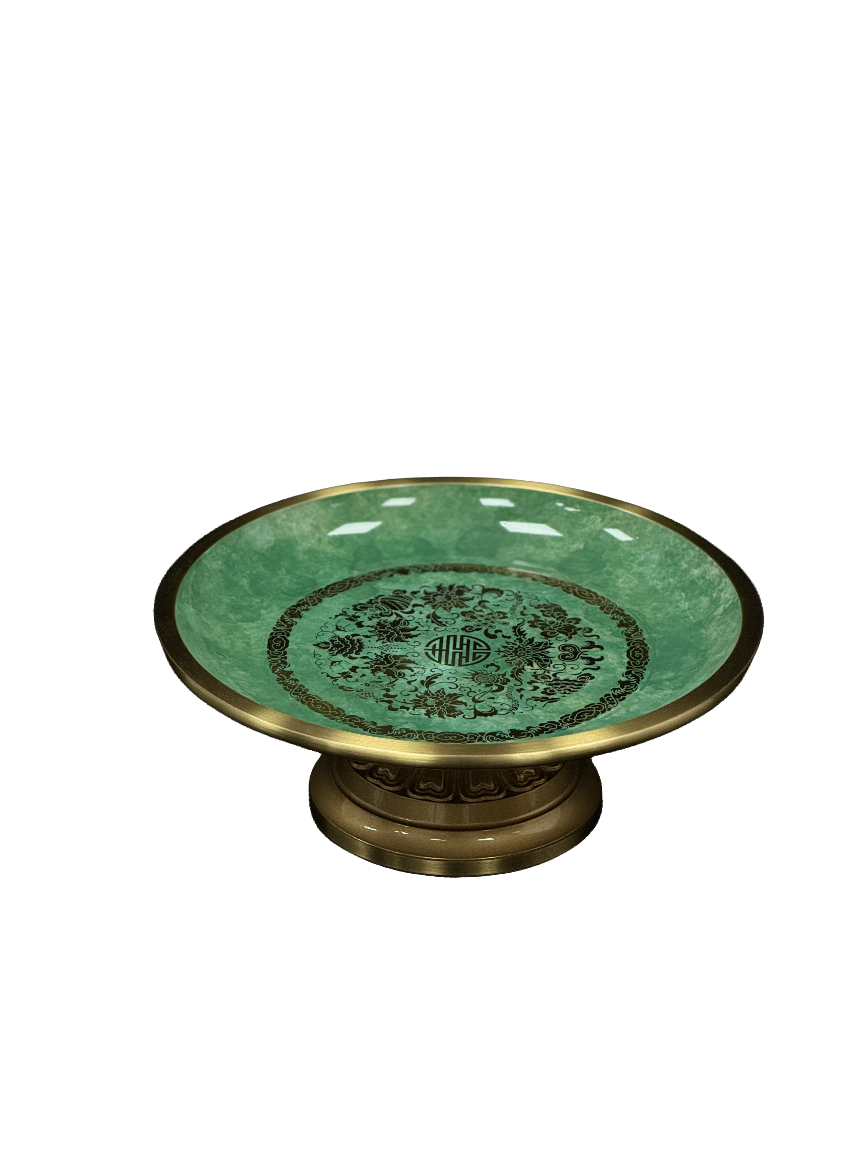 AuraForma Jade Offering Plate – Brass Rim