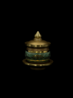 AuraForma Jade Lidded Brass Canister– Brass Rim