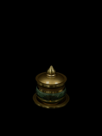 AuraForma Jade Lidded Brass Canister– Brass Rim