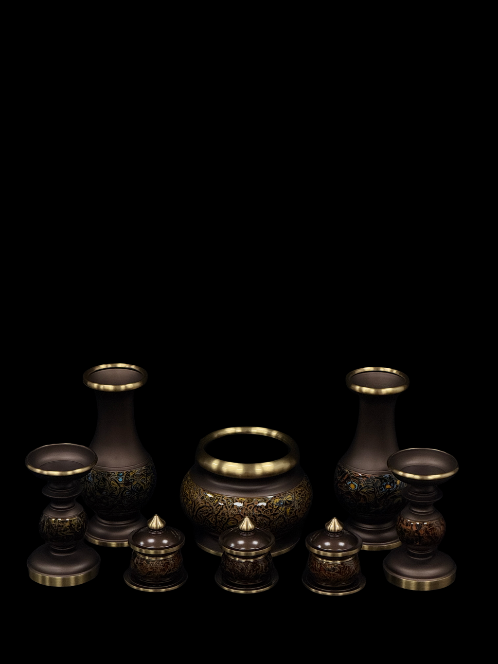 AuraForma Dark Brass Decor Set – Full Set (7 Pieces)