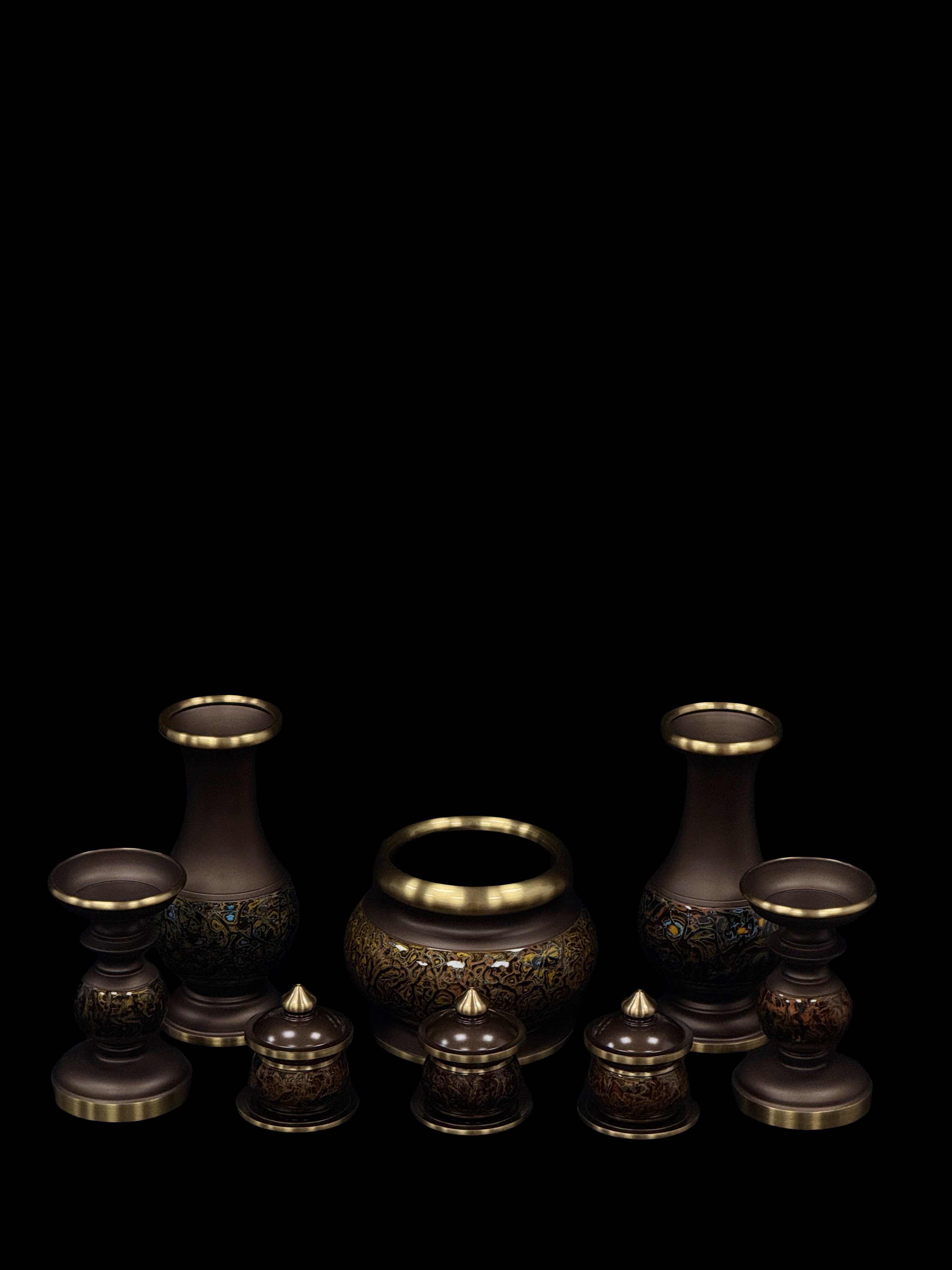 AuraForma Dark Brass Decor Set – Full Set (7 Pieces)