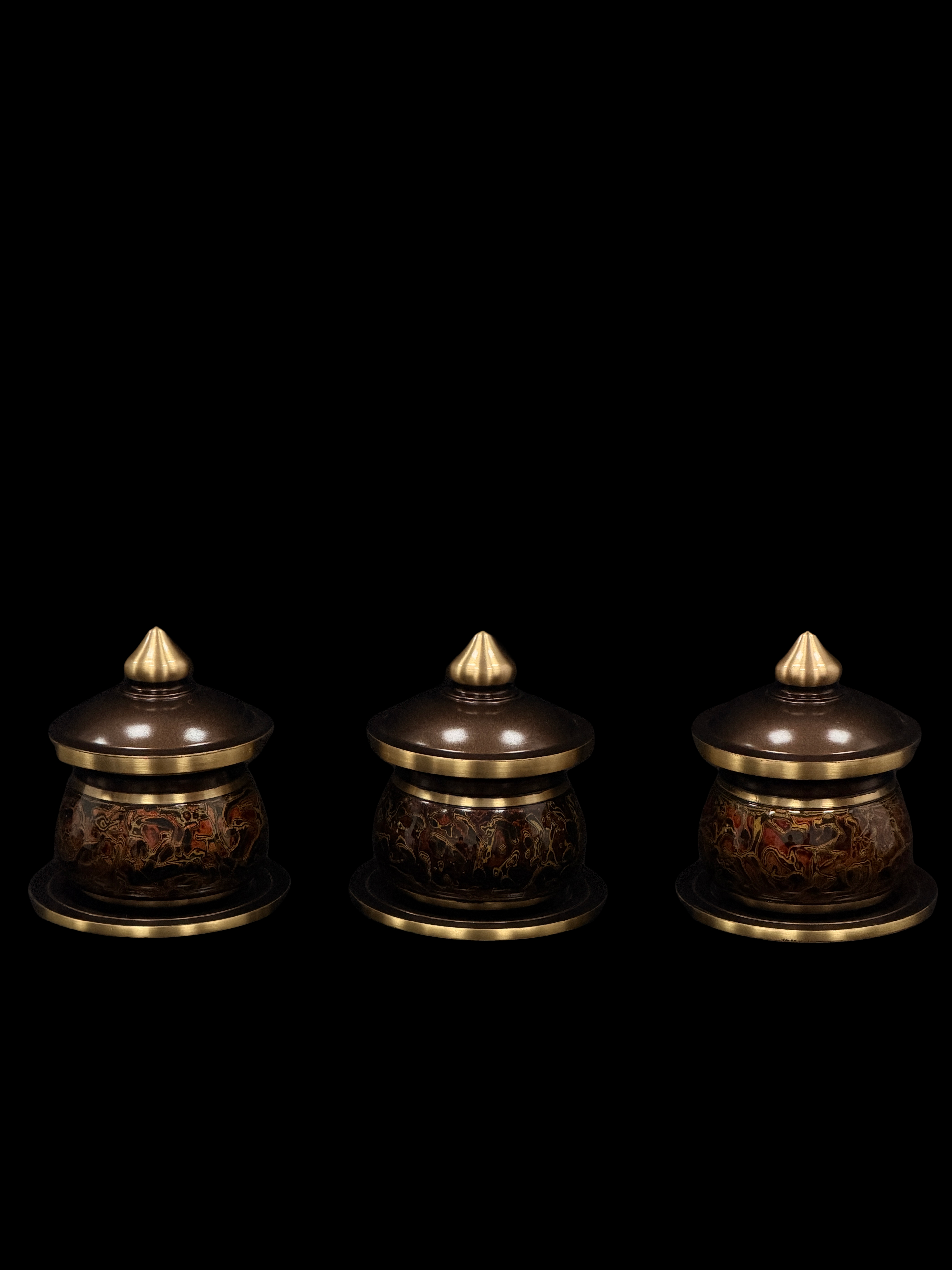 AuraForma Gilded Lidded Brass Canister