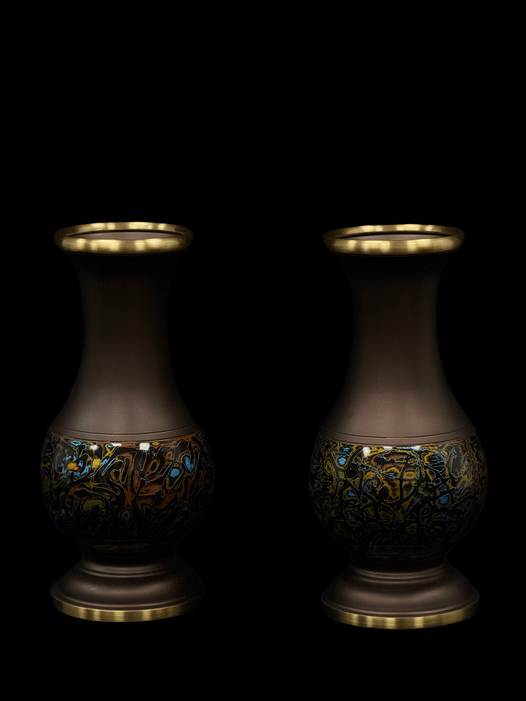AuraForma Gilded Brass Vase（Single / Pair）