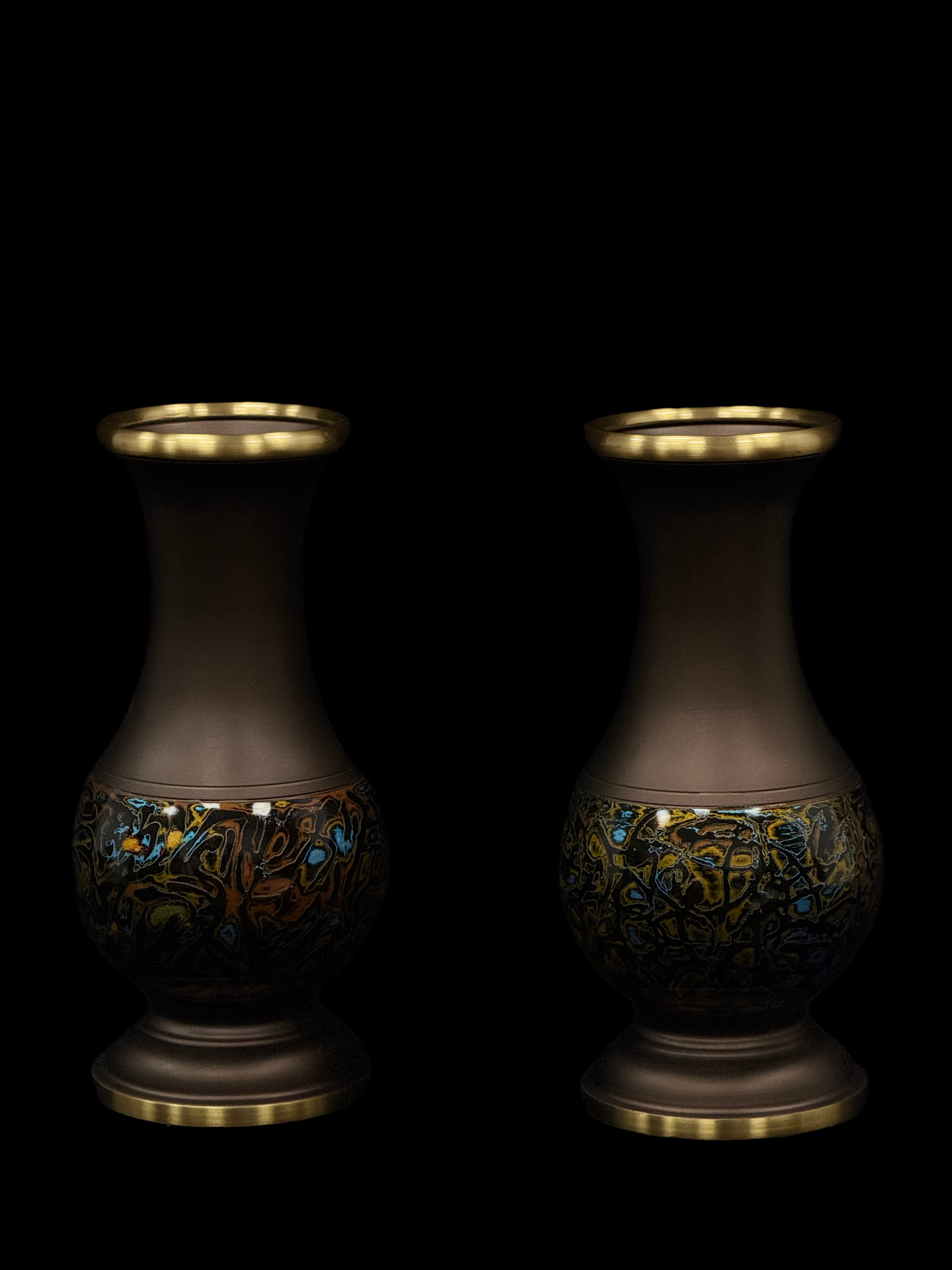AuraForma Gilded Brass Vase（Single / Pair）
