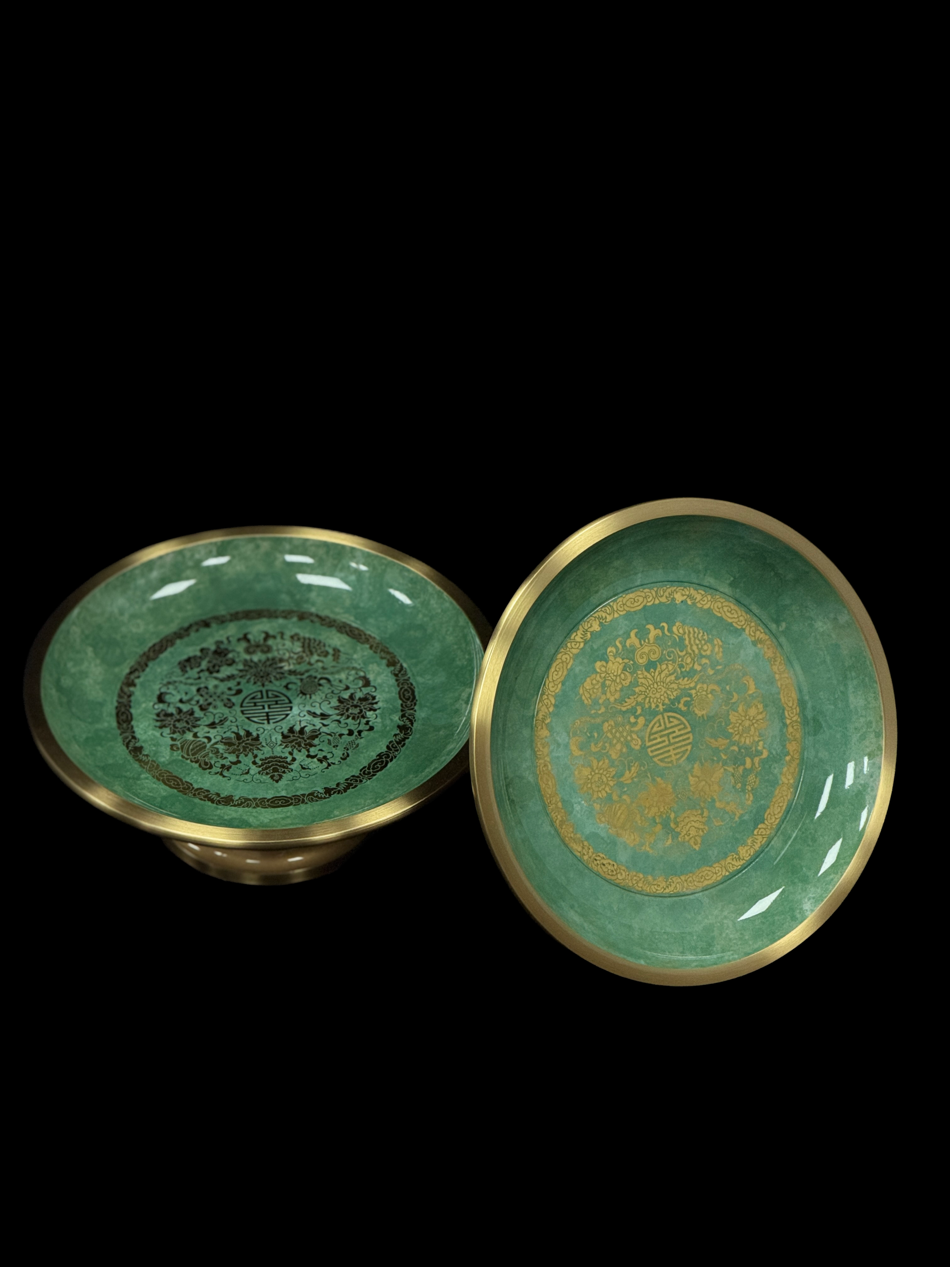 AuraForma Jade Offering Plate – Brass Rim