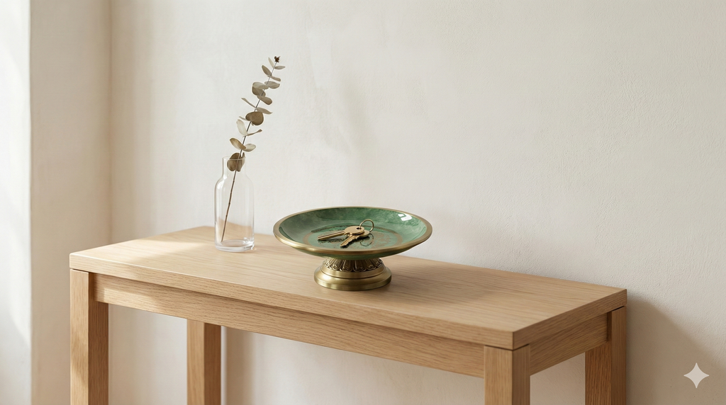 AuraForma Jade Offering Plate – Brass Rim