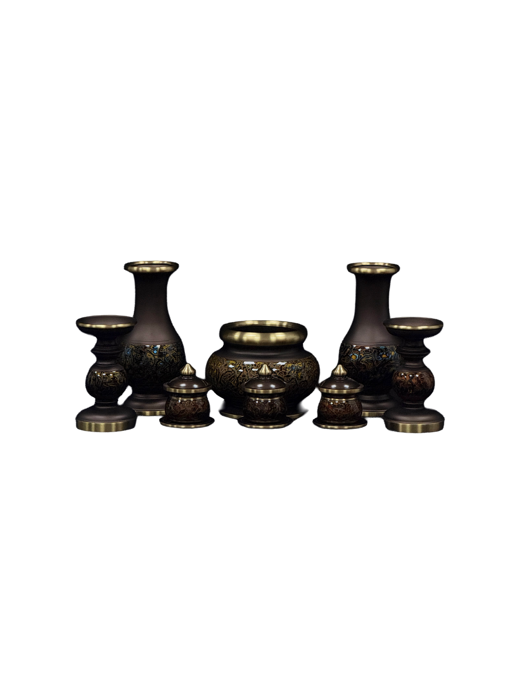 Umber Dark Brass Decor Set – Full Set (10 Pieces)