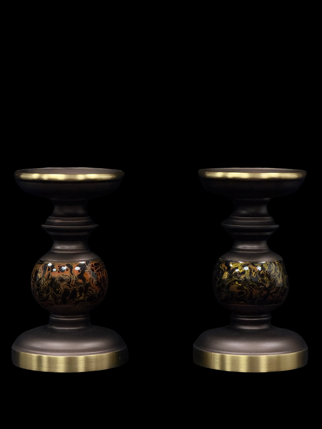 AuraForma Gilded Pedestal Candle Holder