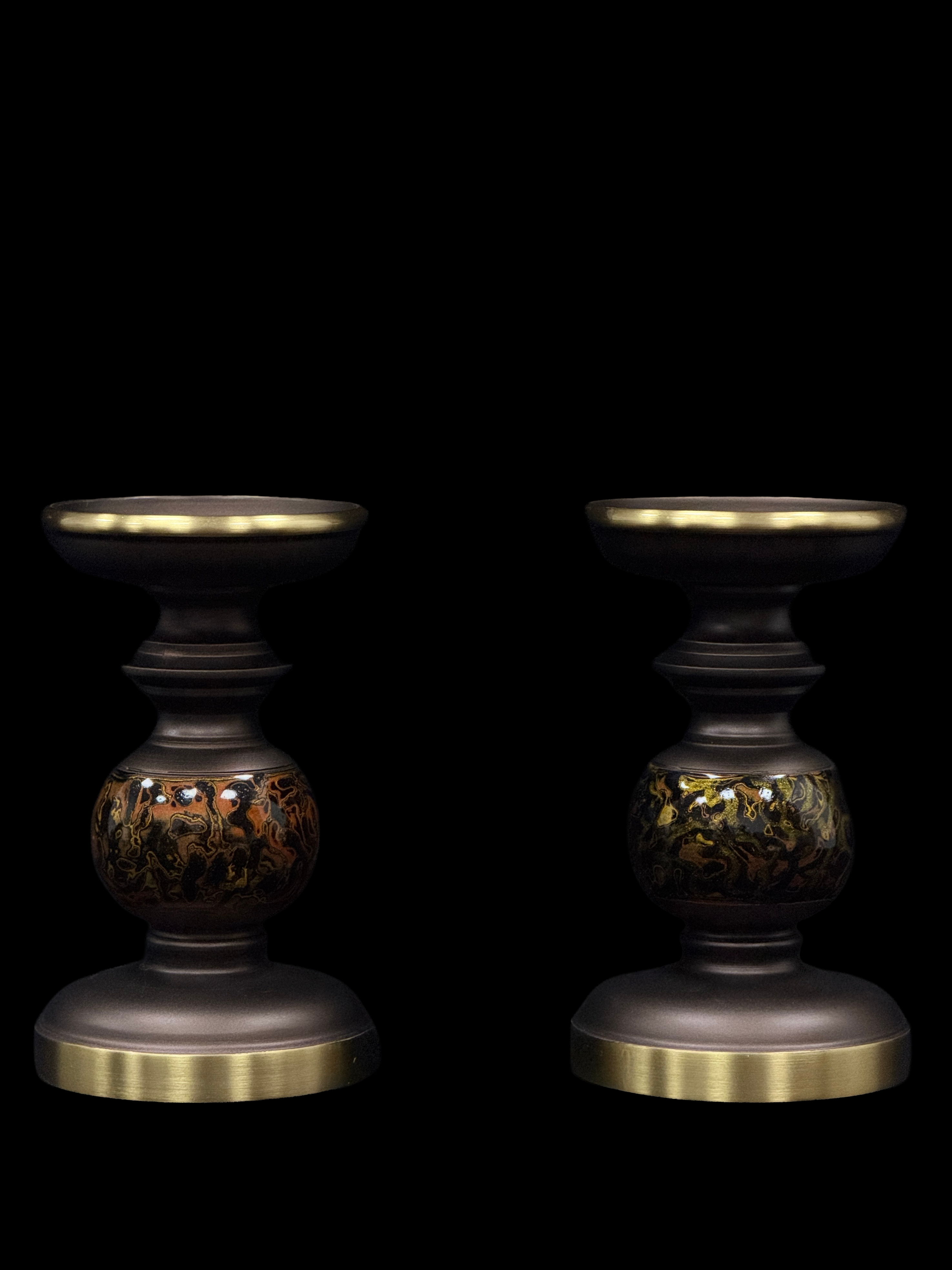AuraForma Gilded Pedestal Candle Holder