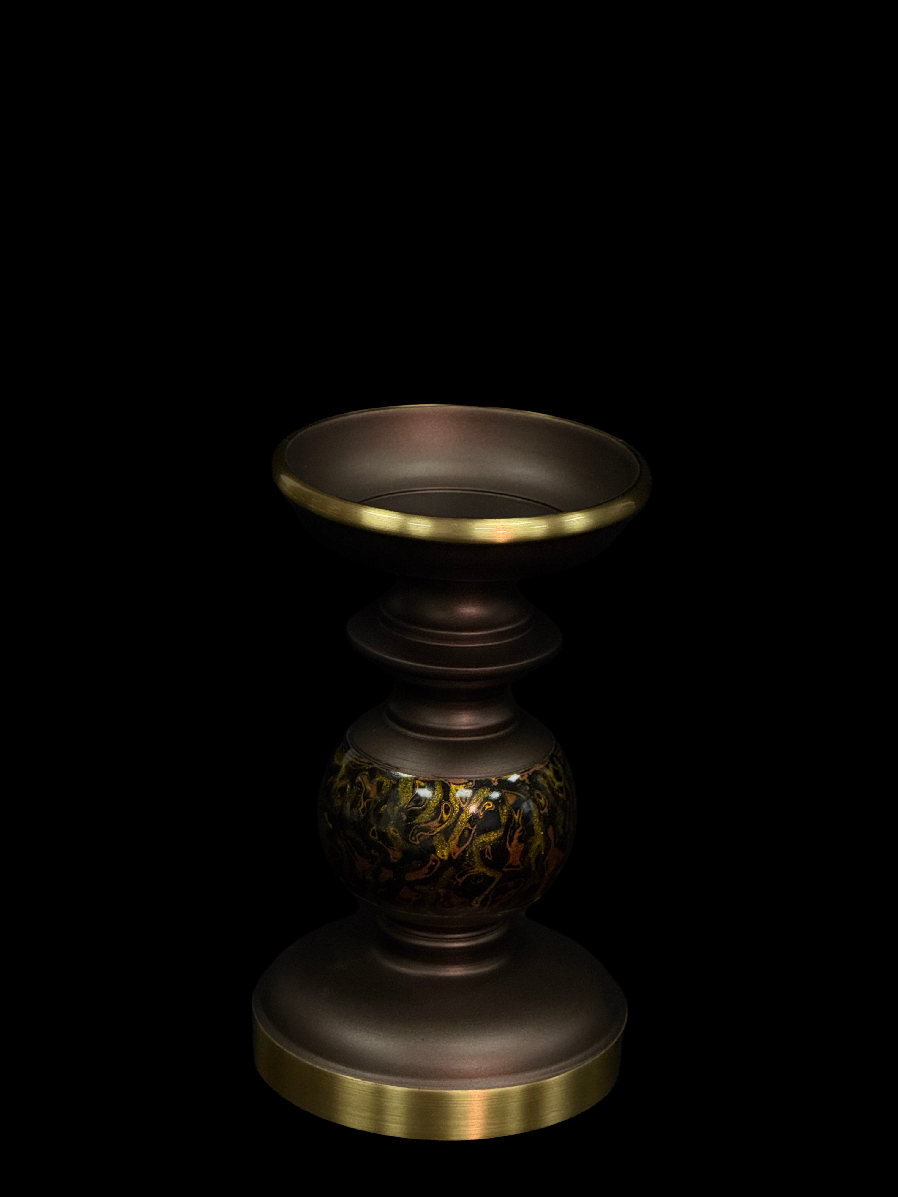 AuraForma Gilded Pedestal Candle Holder