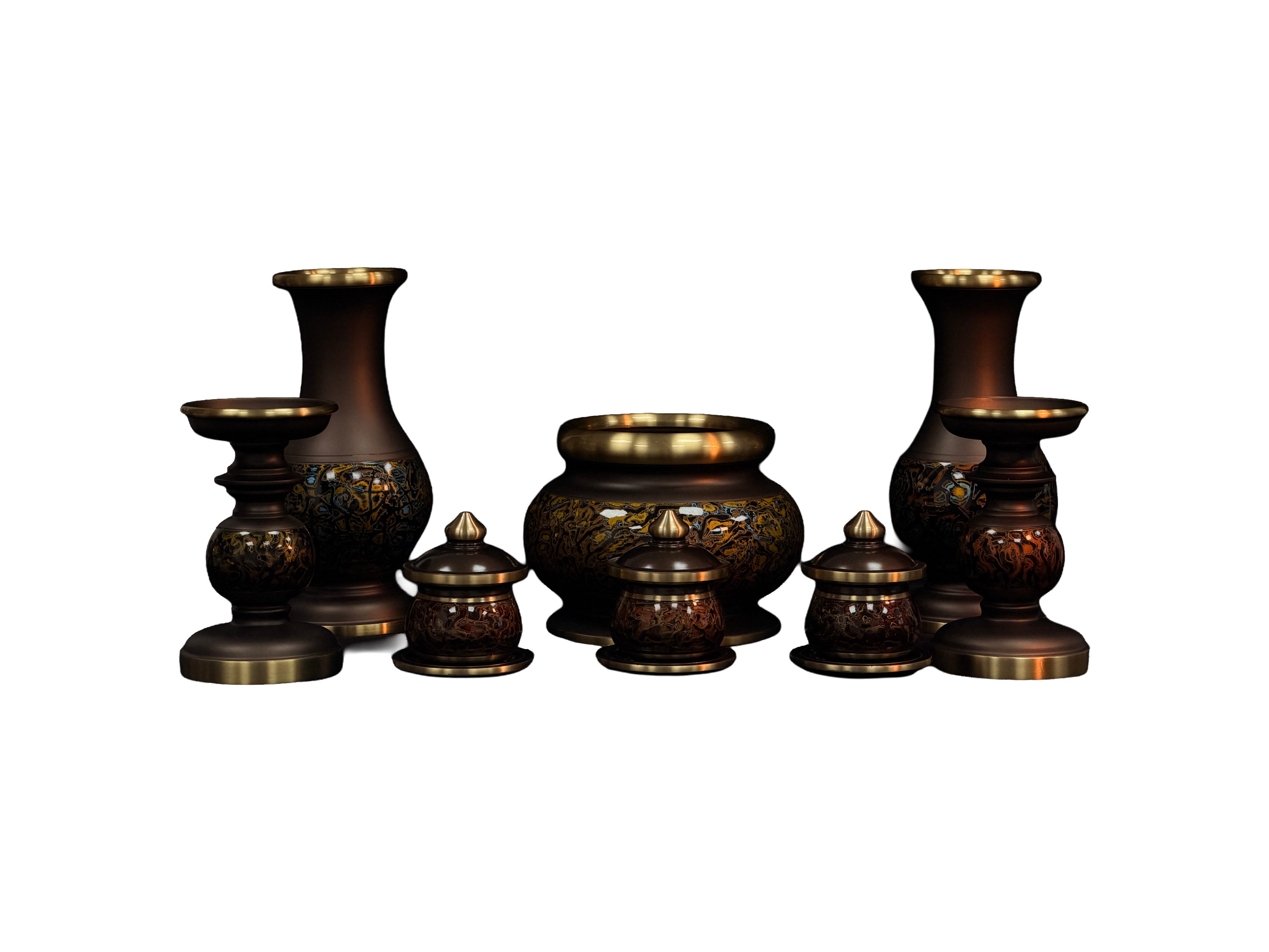 Umber Dark Brass Decor Set – Full Set (10 Pieces)